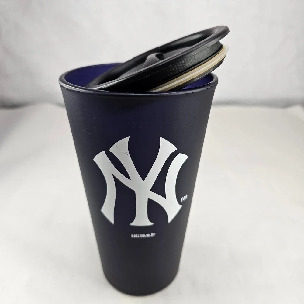 New York Yankees Matte Black Travel Tumbler‎ Cup with Lid Boelter MLB Licensed